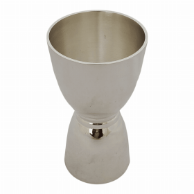 Double Jigger Double Rim Silver Plate