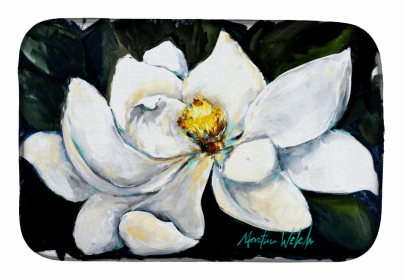 Flowers/Trees Themed Art Dish Drying Mat (Color: Sweet Magnolia, size: 14 x 21)