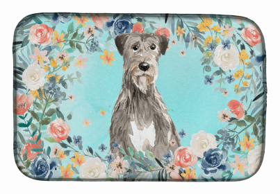 Dog Spreed art Dish Drying Mat (Color: Irish Wolfhound, size: 14 x 21)