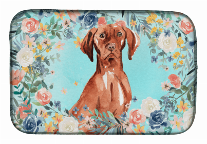 Dog Spreed art Dish Drying Mat (Color: Vizsla, size: 14 x 21)
