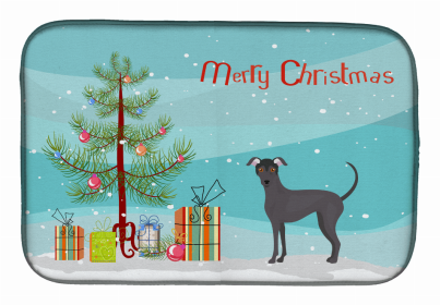 Dog Breed/Merry Christmas art Dish Drying Mat (Color: Argentine Pila Dog, size: 14 x 21)