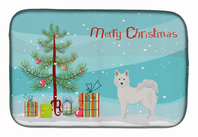 Dog Breed/Merry Christmas art Dish Drying Mat (Color: Danish Spitz, size: 14 x 21)