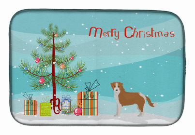 Dog Breed/Merry Christmas art Dish Drying Mat (Color: Kromfohrlsnder, size: 14 x 21)