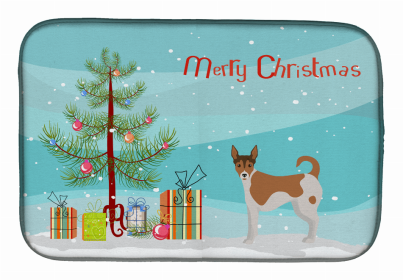 Dog Breed/Merry Christmas art Dish Drying Mat (Color: Tenterfield Terrier, size: 14 x 21)