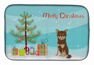 Dog Breed/Merry Christmas art Dish Drying Mat (Color: Chihuahua, size: 14 x 21)