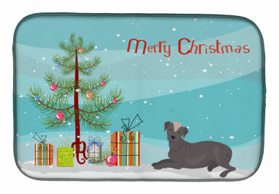 Dog Breed/Merry Christmas art Dish Drying Mat (Color: Ecuadorian Hairless Dog, size: 14 x 21)