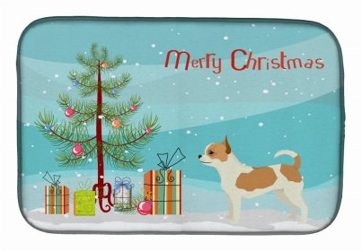 Dog Breed/Merry Christmas art Dish Drying Mat (Color: Chihuahua 1, size: 14 x 21)