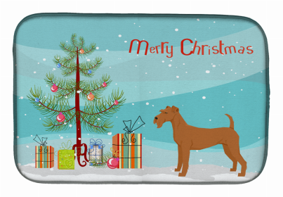 Dog Breed/Merry Christmas art Dish Drying Mat (Color: Irish Terrier, size: 14 x 21)