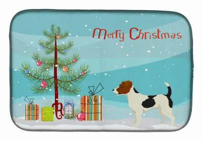 Dog Breed/Merry Christmas art Dish Drying Mat (Color: Jack Russell Terrier, size: 14 x 21)