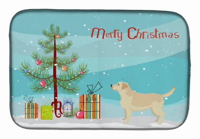 Dog Breed/Merry Christmas art Dish Drying Mat (Color: Labrador Retriever, size: 14 x 21)