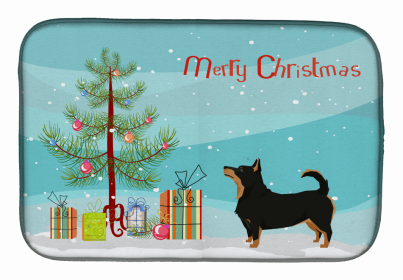 Dog Breed/Merry Christmas art Dish Drying Mat (Color: Lancashire Terrier, size: 14 x 21)