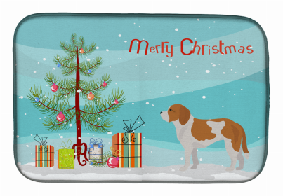 Dog Breed/Merry Christmas art Dish Drying Mat (Color: Beaglier #1, size: 14 x 21)