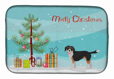 Dog Breed/Merry Christmas art Dish Drying Mat (Color: Beaglier #2, size: 14 x 21)