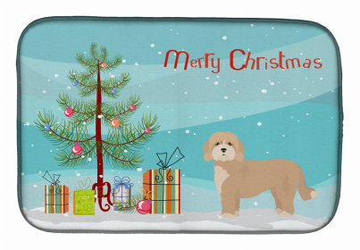 Dog Breed/Merry Christmas art Dish Drying Mat (Color: Cavachon, size: 14 x 21)