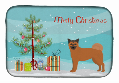 Dog Breed/Merry Christmas art Dish Drying Mat (Color: Chow Shepherd, size: 14 x 21)