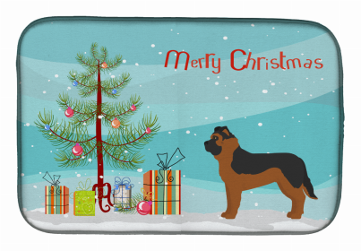 Dog Breed/Merry Christmas art Dish Drying Mat (Color: Black German Shepherd Mastiff Mix, size: 14 x 21)