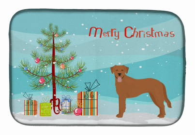 Dog Breed/Merry Christmas art Dish Drying Mat (Color: Goldador, size: 14 x 21)