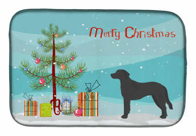 Dog Breed/Merry Christmas art Dish Drying Mat (Color: Black Goldador, size: 14 x 21)