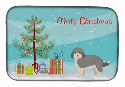Dog Breed/Merry Christmas art Dish Drying Mat (Color: Havapoo #2, size: 14 x 21)