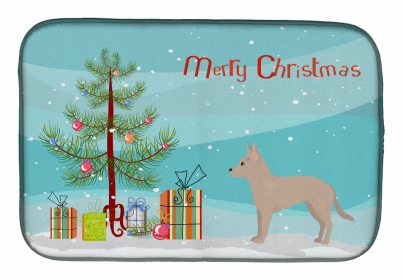Dog Breed/Merry Christmas art Dish Drying Mat (Color: Tan Jackhuahua, size: 14 x 21)
