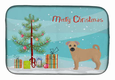 Dog Breed/Merry Christmas art Dish Drying Mat (Color: Tan Jug, size: 14 x 21)