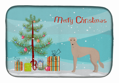 Dog Breed/Merry Christmas art Dish Drying Mat (Color: Tan Longdog, size: 14 x 21)