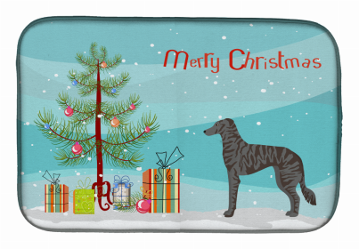 Dog Breed/Merry Christmas art Dish Drying Mat (Color: Longdog, size: 14 x 21)