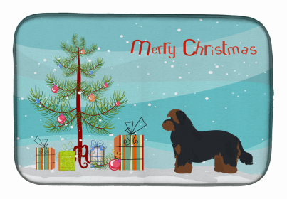 Dog Breed/Merry Christmas art Dish Drying Mat (Color: Shorkie #1, size: 14 x 21)