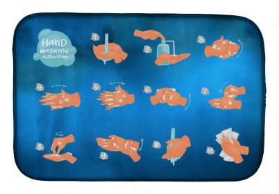 Random art/painting Themed Dish Drying Mat (Color: Washing Instructions, size: 14 x 21)