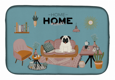 Dog in Sweet Home Dish Drying Mat (size: 14 x 21)