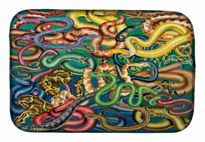 Animal/Reptiles Art Themed Dish Drying Mat (Color: Snakes, size: 14 x 21)