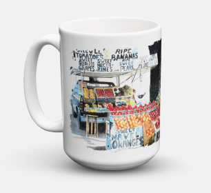 Scenic Coffee Mug 15 oz (Color: Fruit Stand, size: 5 x 5)