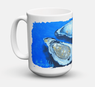 Food Coffee Mug 15 oz (Color: Oysters Seafood Four, size: 5 x 5)