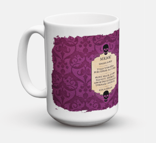 Halloween Coffee Mug 15 oz (Color: Goulish Menu including Eye Screen Snake soup, size: 5 x 5)