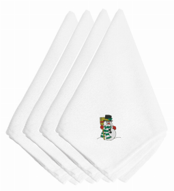 Christmas Themed Embroidered Napkins (Color: Christmas Snowman, size: 20 x 20)