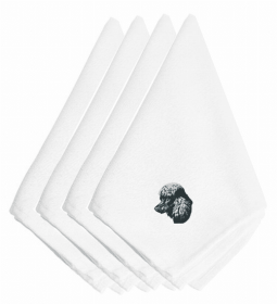 Dog Breed/Embroidered Napkins (Color: Black Poodle, size: 20 x 20)