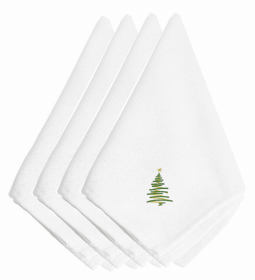 Christmas Themed Embroidered Napkins (Color: Christmas Stylized Tree, size: 20 x 20)